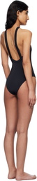 Versace Underwear Black Gianni Ribbon One-Piece Swimsuit