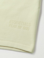 FEAR OF GOD ESSENTIALS - Logo-Flocked Cotton-Blend Jersey Drawstring Shorts - Neutrals