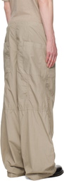 HOPE Beige Loose Drawstring Collapse Cargo Pants