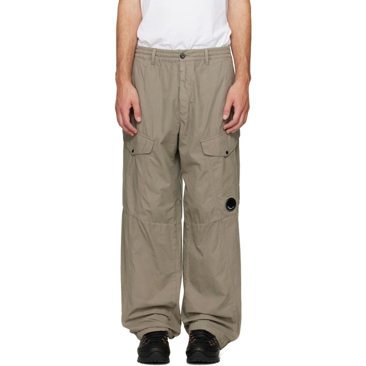 Photo: C.P. Company Taupe Micro-Reps Boxy Lens Cargo Pants