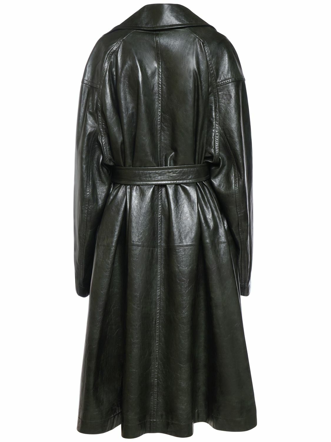 BOTTEGA VENETA - Shiny Leather Kimono Belted Coat Bottega Veneta BOTTEGA VENETA - Shiny Leather Kimono Belted Coat Bottega Veneta
