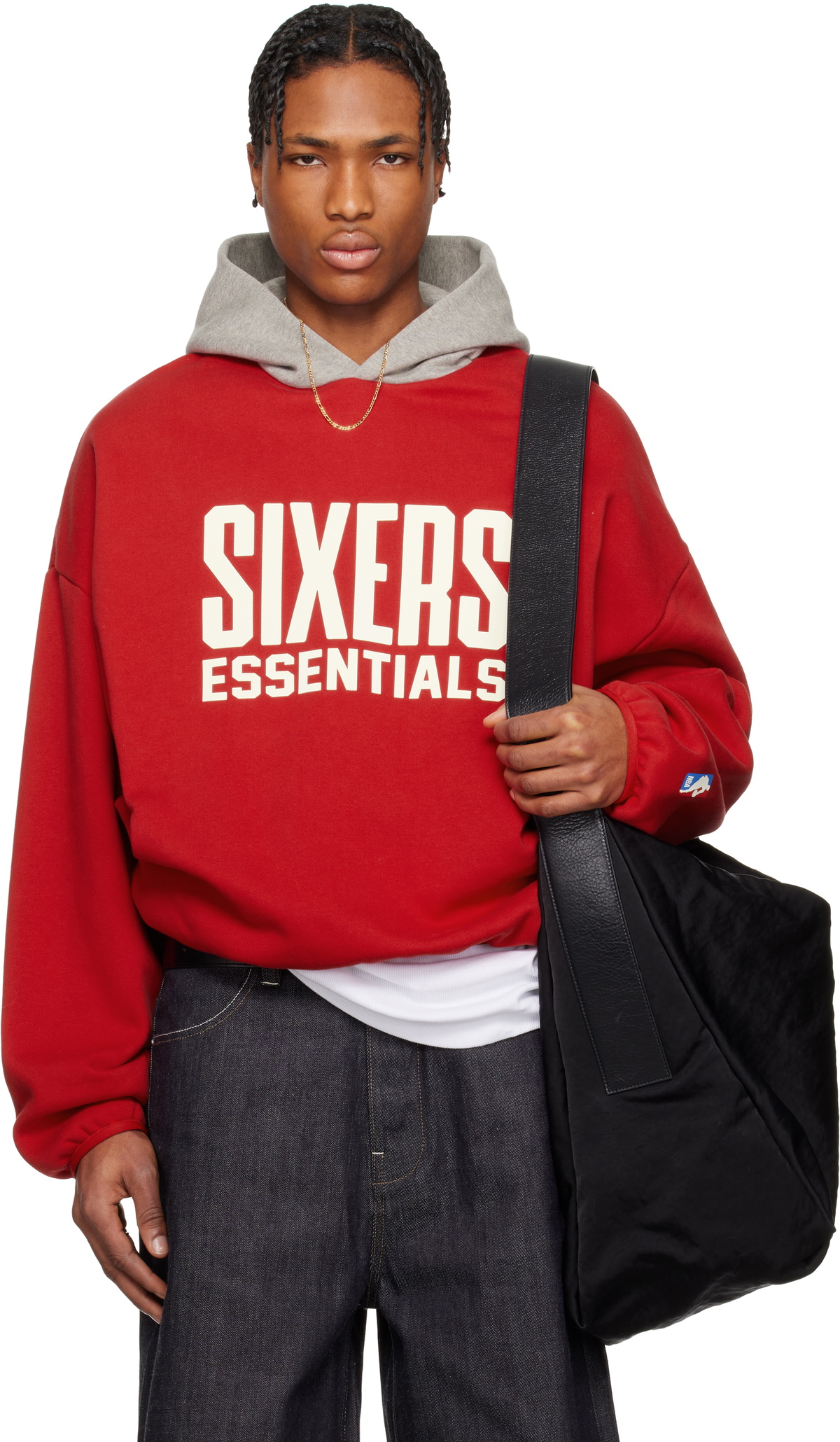 Fear of God ESSENTIALS Red & Gray NBA Sixers Pull Over