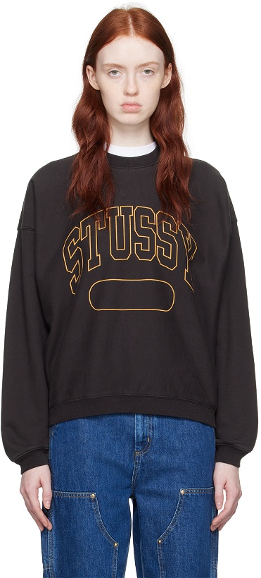 Photo: Stüssy Black Varsity Oversized Sweatshirt