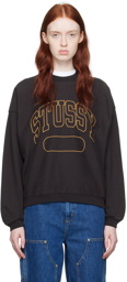 Stüssy Black Varsity Oversized Sweatshirt