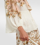 Zimmermann Chintz floral embroidered ramie blouse