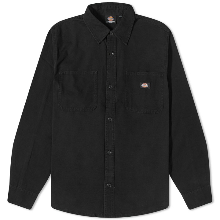 Photo: Dickies Men's Duck Canvas Overshirt in Stone Washed Black