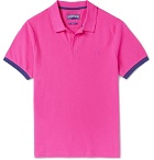 Vilebrequin - Palatin Contrast-Tipped Cotton-Piqué Polo Shirt - Men - Pink