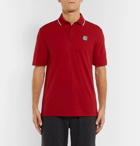 Z Zegna - Contrast-Tipped Logo-Appliquéd TECHMERINO Wool-Piqué Polo Shirt - Men - Red