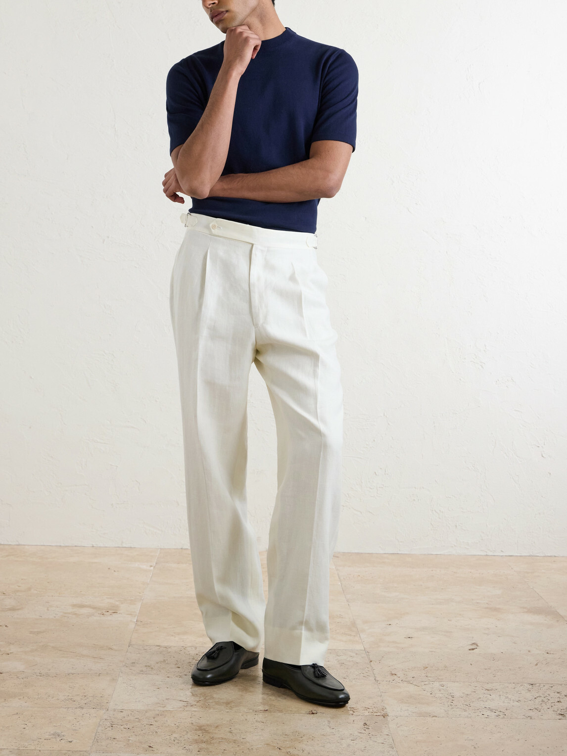 De Petrillo - Knitted Cotton T-Shirt - Blue