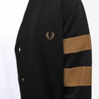 Fred Perry Authentic Men's Tipped Sleeve Cardigan in Black