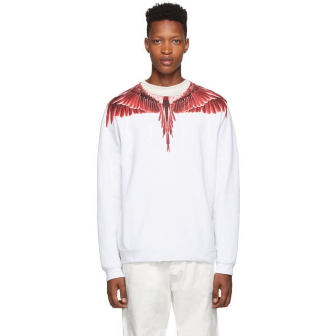 Photo: Marcelo Burlon County of Milan White and Red Ghost Wings Sweatshirt