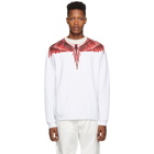 Marcelo Burlon County of Milan White and Red Ghost Wings Sweatshirt