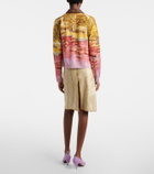 Versace Embellished crêpe de chine midi skirt