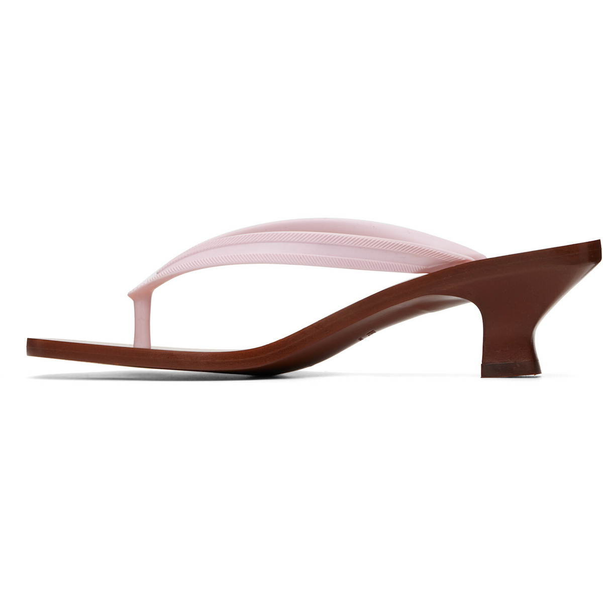 Versace Pink & Brown Sophie Rubber Thong Heeled Sandals