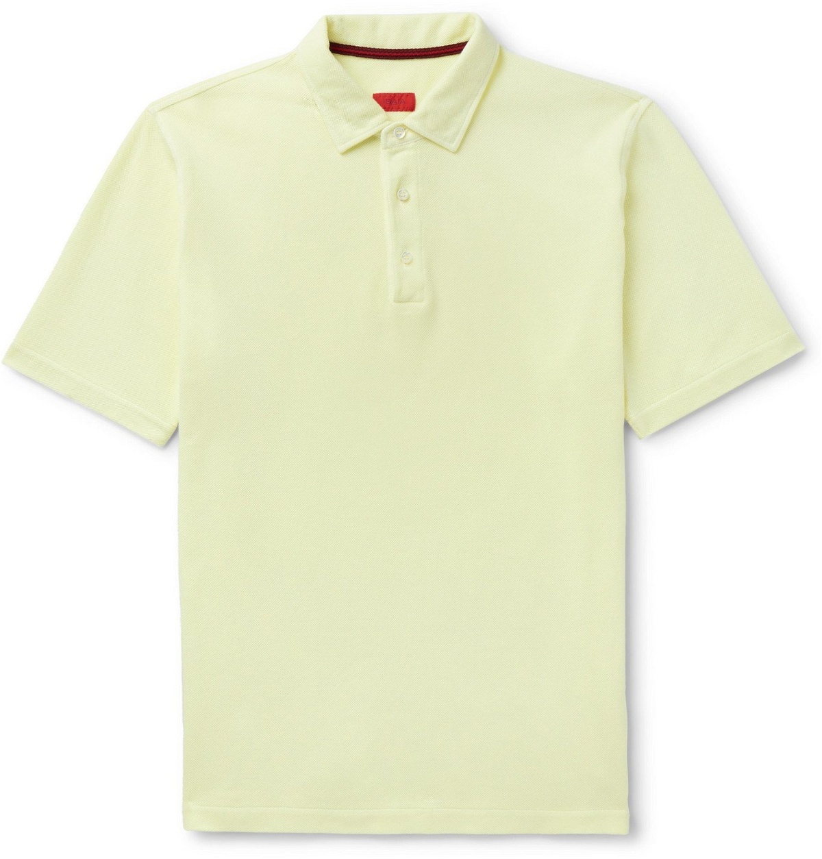 Photo: Isaia - Garment-Dyed Cotton-Piqué Polo Shirt - Yellow