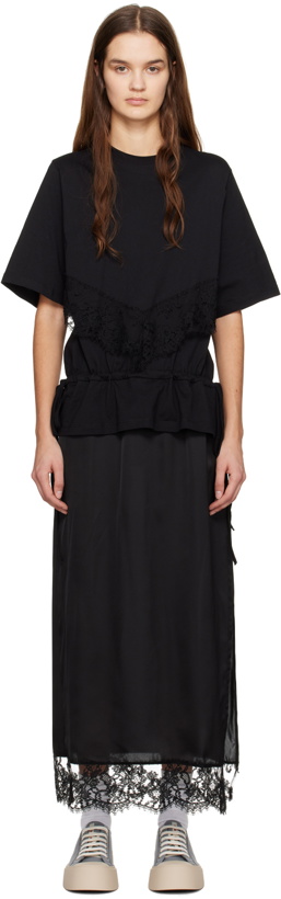 Photo: MSGM Black Paneled Maxi Dress