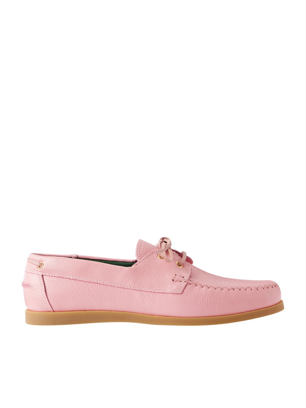 Photo: VINNY's - Boatman Full-Grain Leather Boat Shoes - Pink