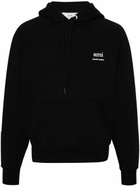 AMI Paris Black Logo Print Hoodie