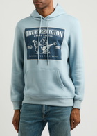 True Religion Logo Hooded Jersey Sweatshirt Blue