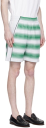 Casablanca White Gradient Stripe Shorts