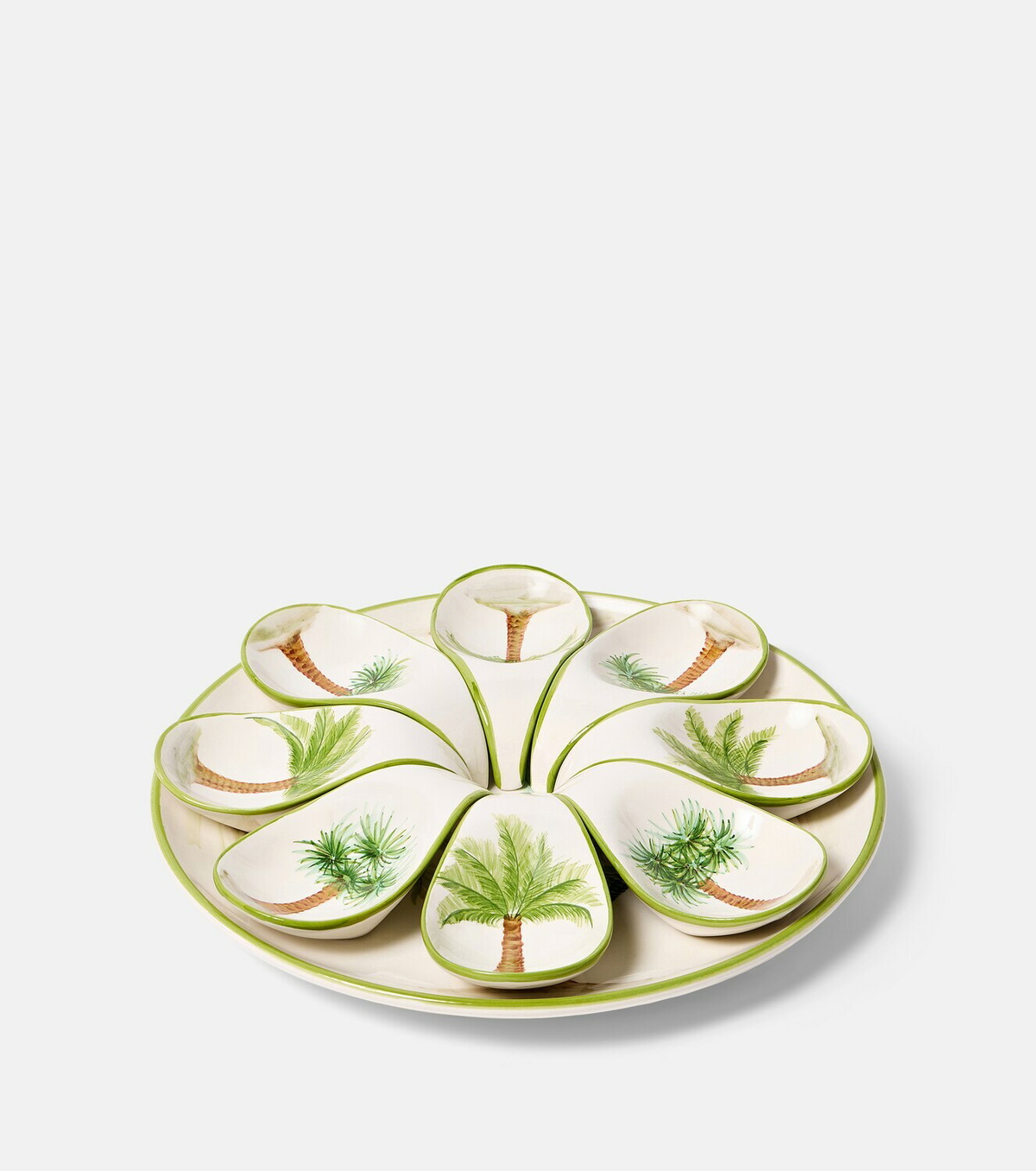 Les-Ottomans Palm set of 8 ceramic starter plates and platter