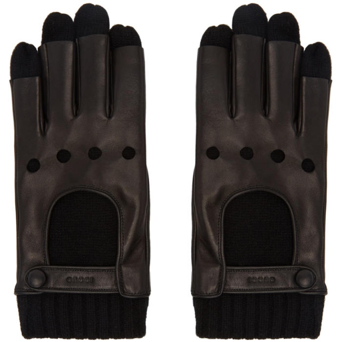 Photo: Gucci Black Layered Driving Gloves