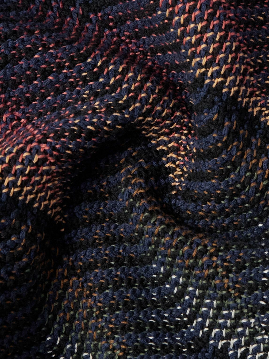 Missoni - Jacquard-Knit Panelled Herringbone Cotton-Blend Drill Bomber Jacket - Black