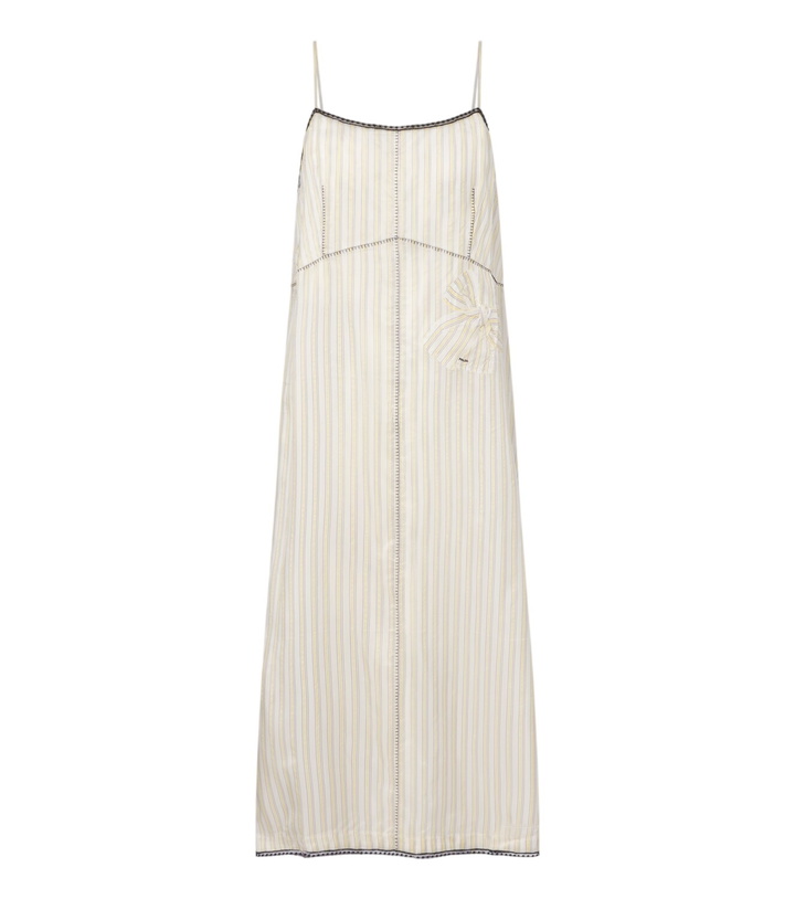 Photo: Prada Bow-detail striped midi dress