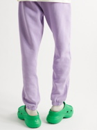 ERL - Tapered Cotton-Blend Jersey Sweatpants - Purple
