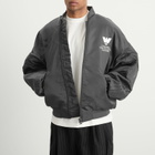 Adidas Men's x Willy Chavarria Satin Bomber Jacket in Grey