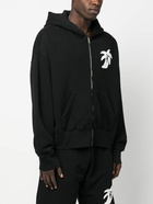 PALM ANGELS - Printed Cotton Zipped Hoodie