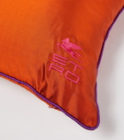 Etro Pegaso embroidered silk cushion