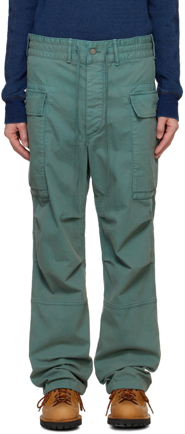 RRL Blue Herringbone Twill Cargo Pants RRL