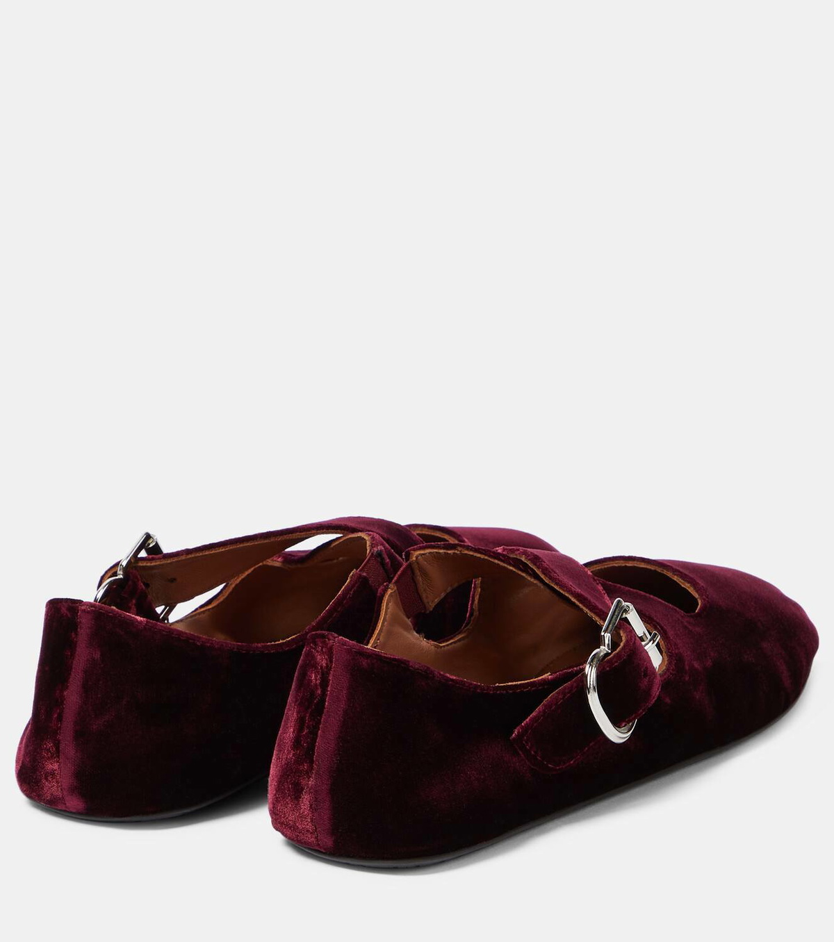 Alaïa Criss Cross velvet ballet flat ALAÏA