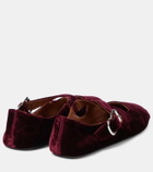 Alaïa Criss Cross velvet ballet flat