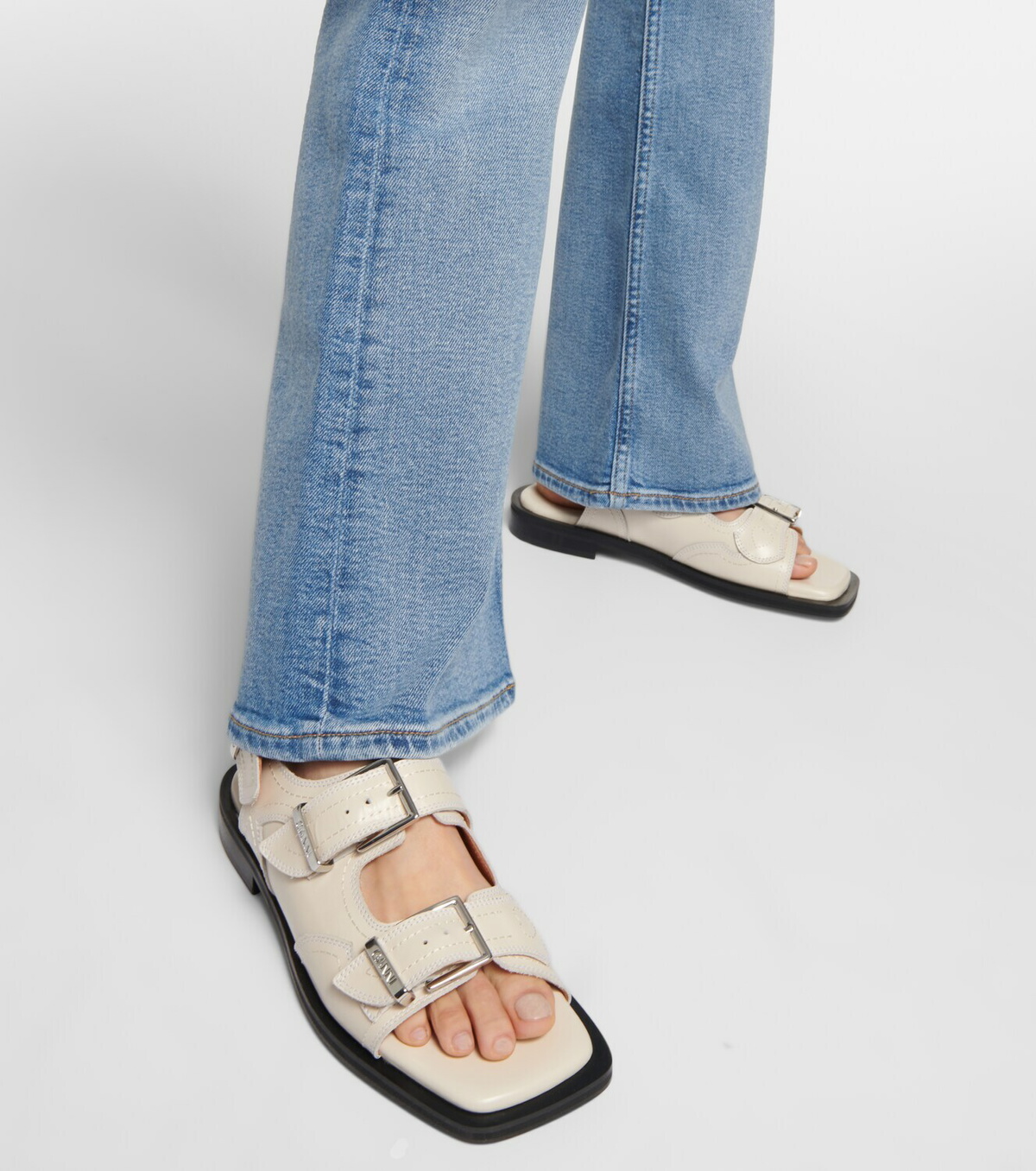 ganni leather sandals