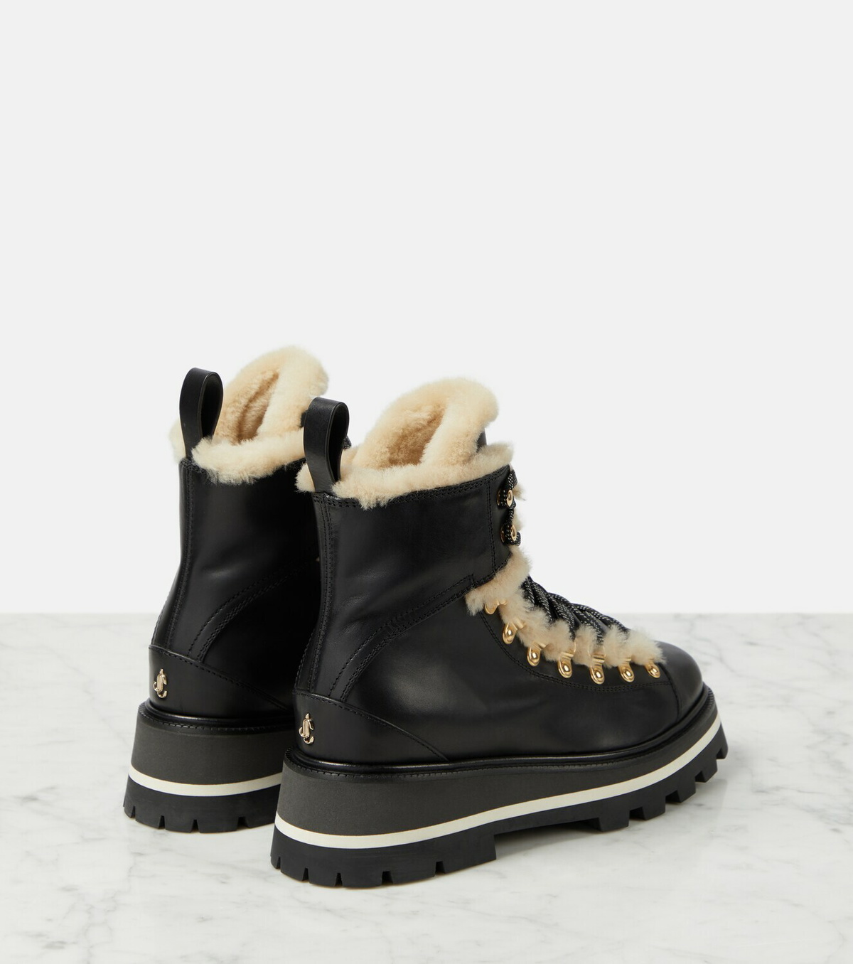 Jimmy Choo Chike shearling-lined leather ankle boots Jimmy Choo