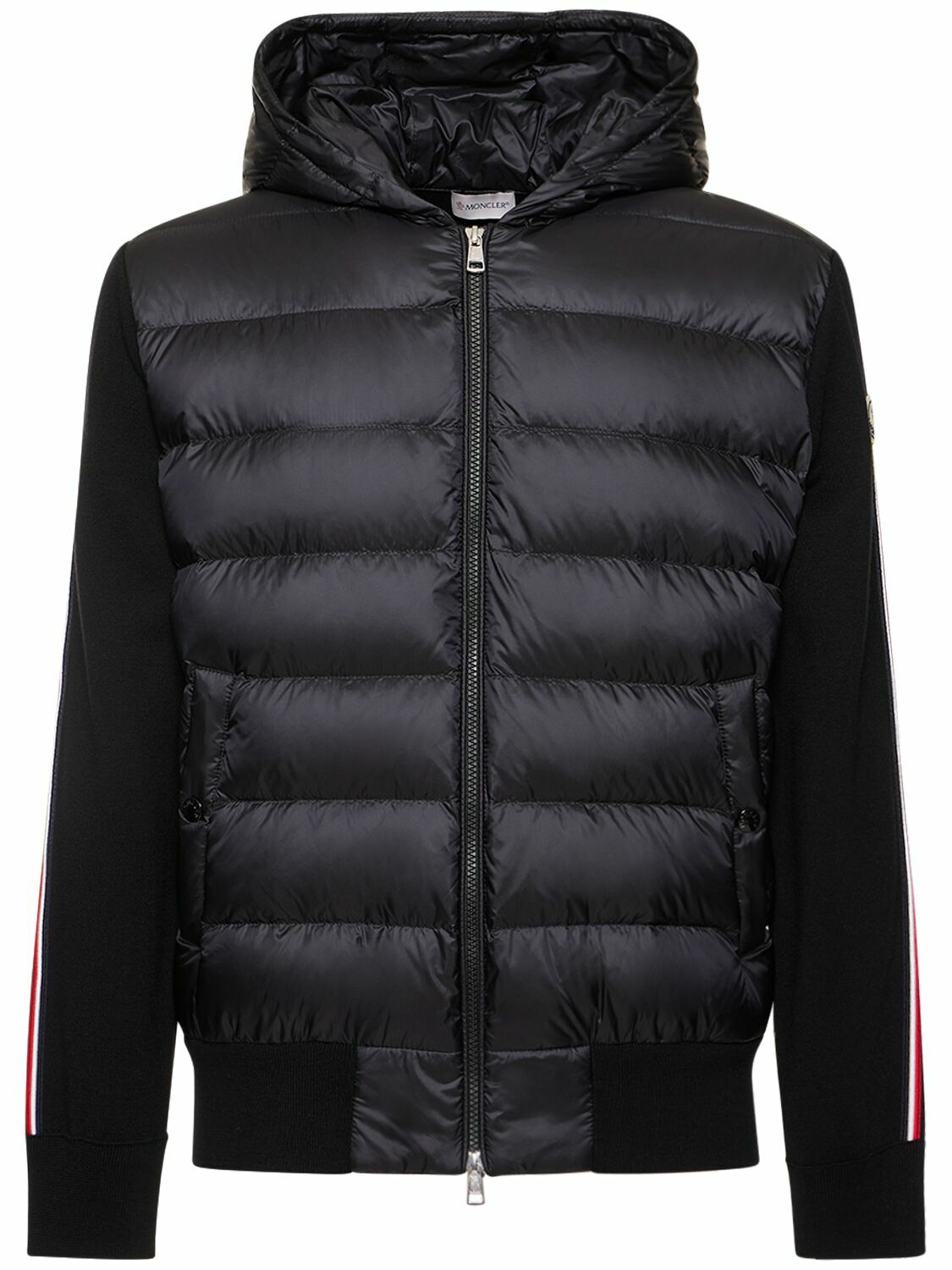 MONCLER - Ultra-fine Wool Knit & Nylon Down Jacket Moncler