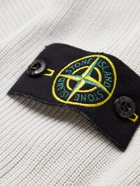 Stone Island - Ribbed Logo-Appliquéd Cotton Sweater - Neutrals