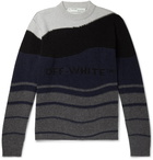 Off-White - Logo-Intarsia Virgin Wool Sweater - Gray