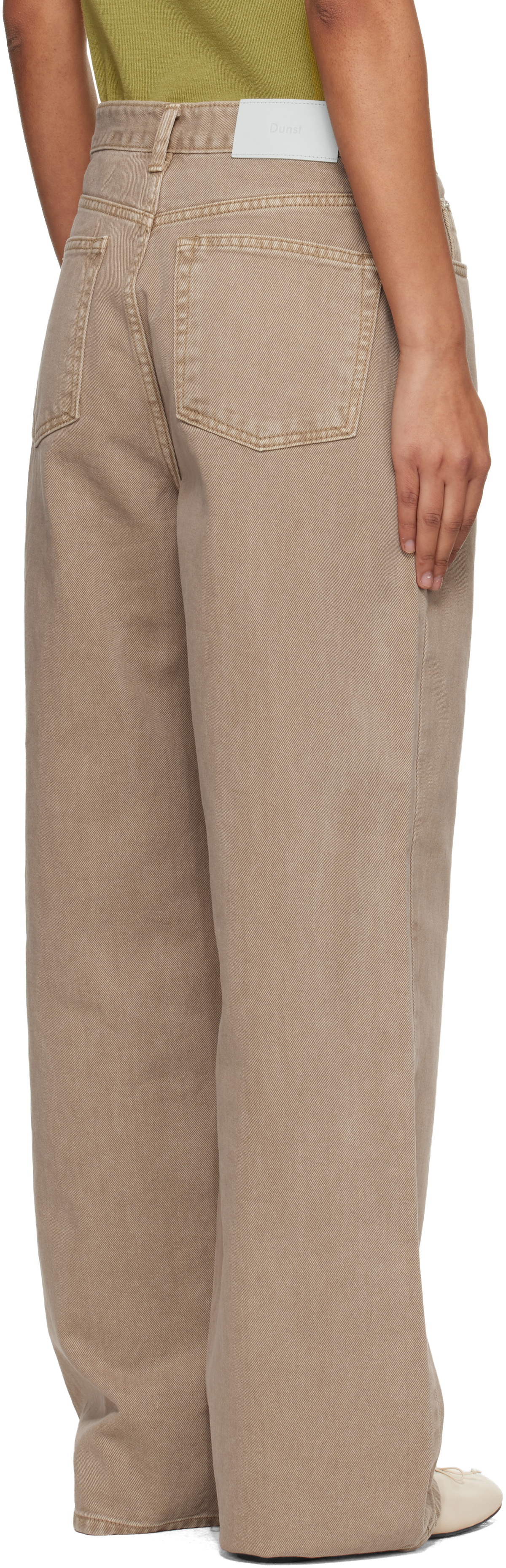 Dunst Beige Relaxed Wide Jeans