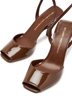 Stuart Weitzman Val 85 Patent Leather Sandals Brown