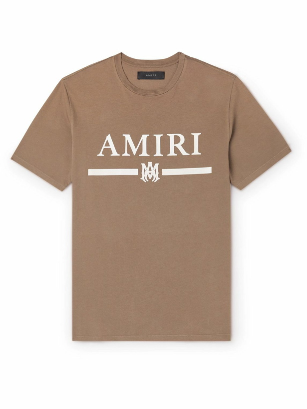 Photo: AMIRI - Logo-Print Cotton-Jersey T-Shirt - Brown