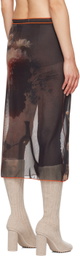 Rokh Multicolor Vase Of Flowers Printed Midi Skirt