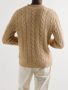 Ralph Lauren Purple label - Cable-Knit Silk and Linen-Blend Sweater - Brown