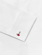 Paul Smith - Logo-Engraved Silver-Tone and Enamel Cufflinks