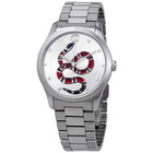 Gucci G-Timeless Silver Dial with Snake Motif Stainless Steel Watch YA1264076