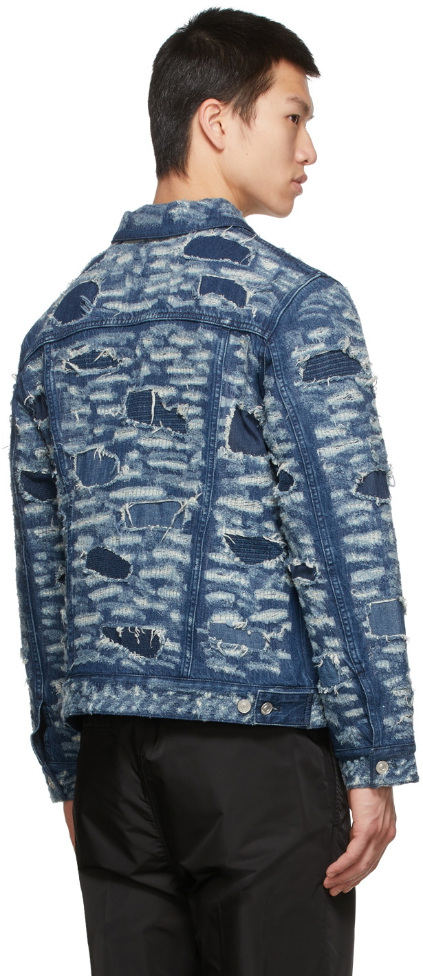 Givenchy Men's Distressed Patchwork Denim Jacket