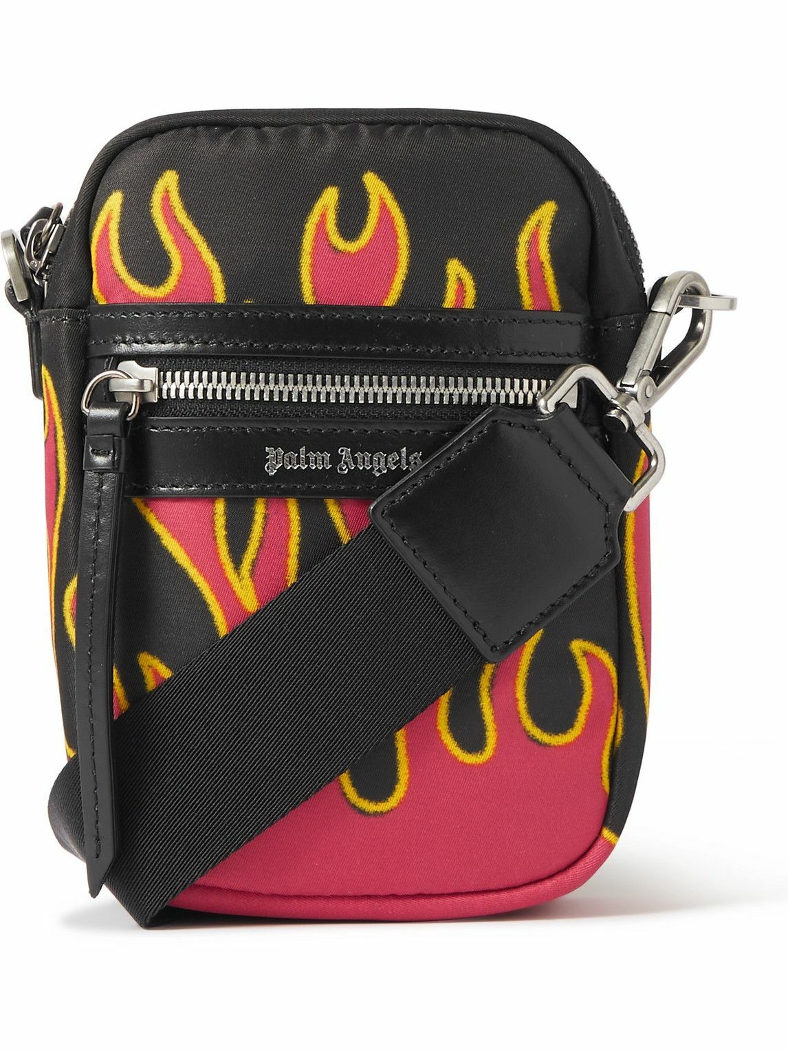 Photo: Palm Angels - Printed Leather-Trimmed Canvas Messenger Bag