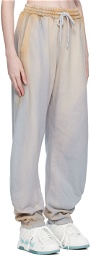Off-White Beige & Blue Drawstring Lounge Pants